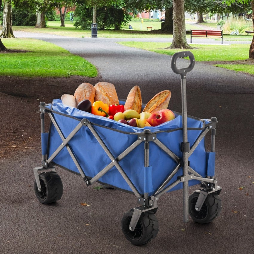Carrello Pieghevole Da 100 L Con Ruote Silenziose, Capacità 150 Kg, In Acciaio E Oxford, Per Giardino, Campeggio, Shopping E Picnic