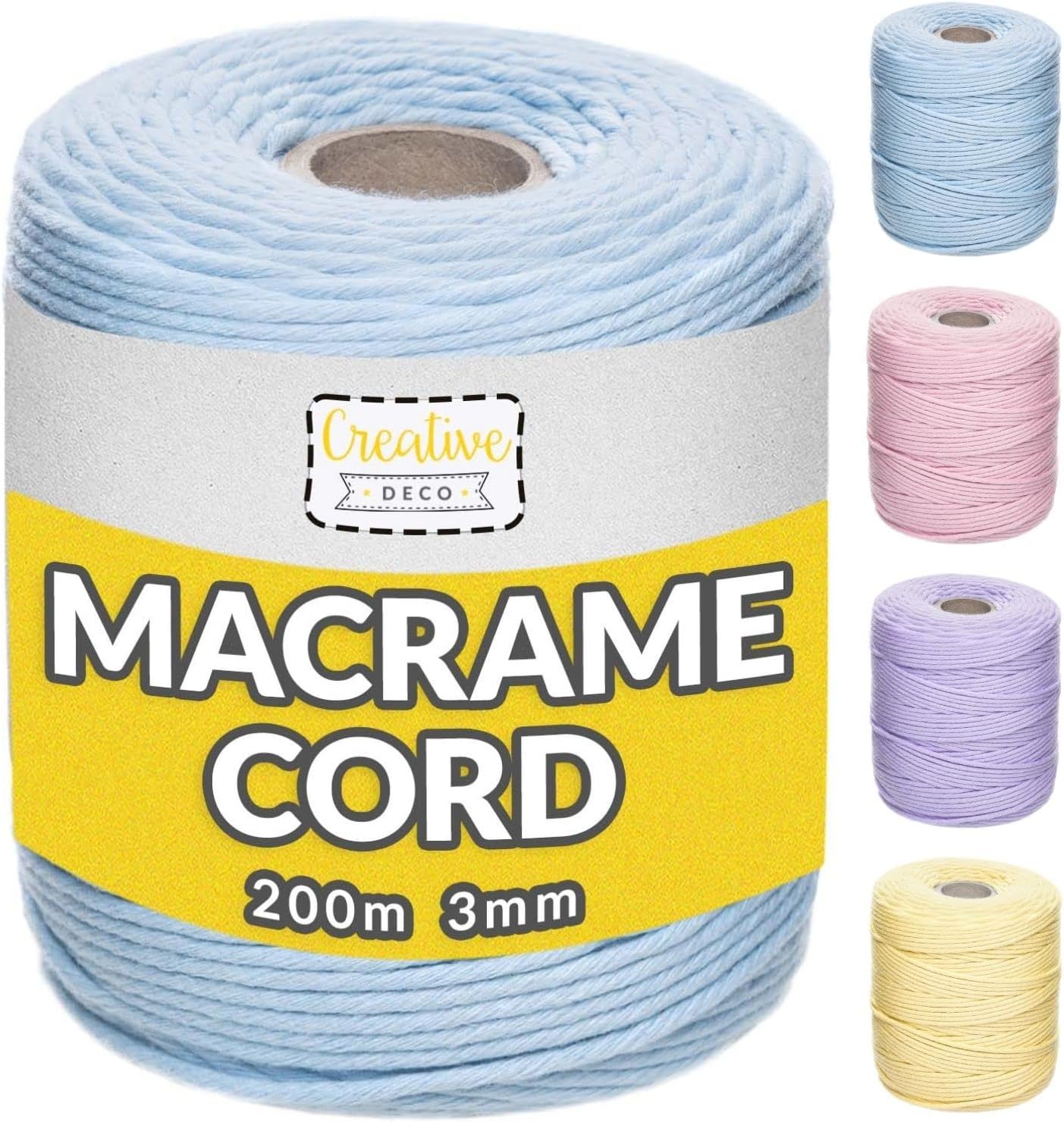 Corde En Coton Ciré 3mm Bleu Turquoise Pastel - 3 Mètres, Neuf, Pour DIY & Création