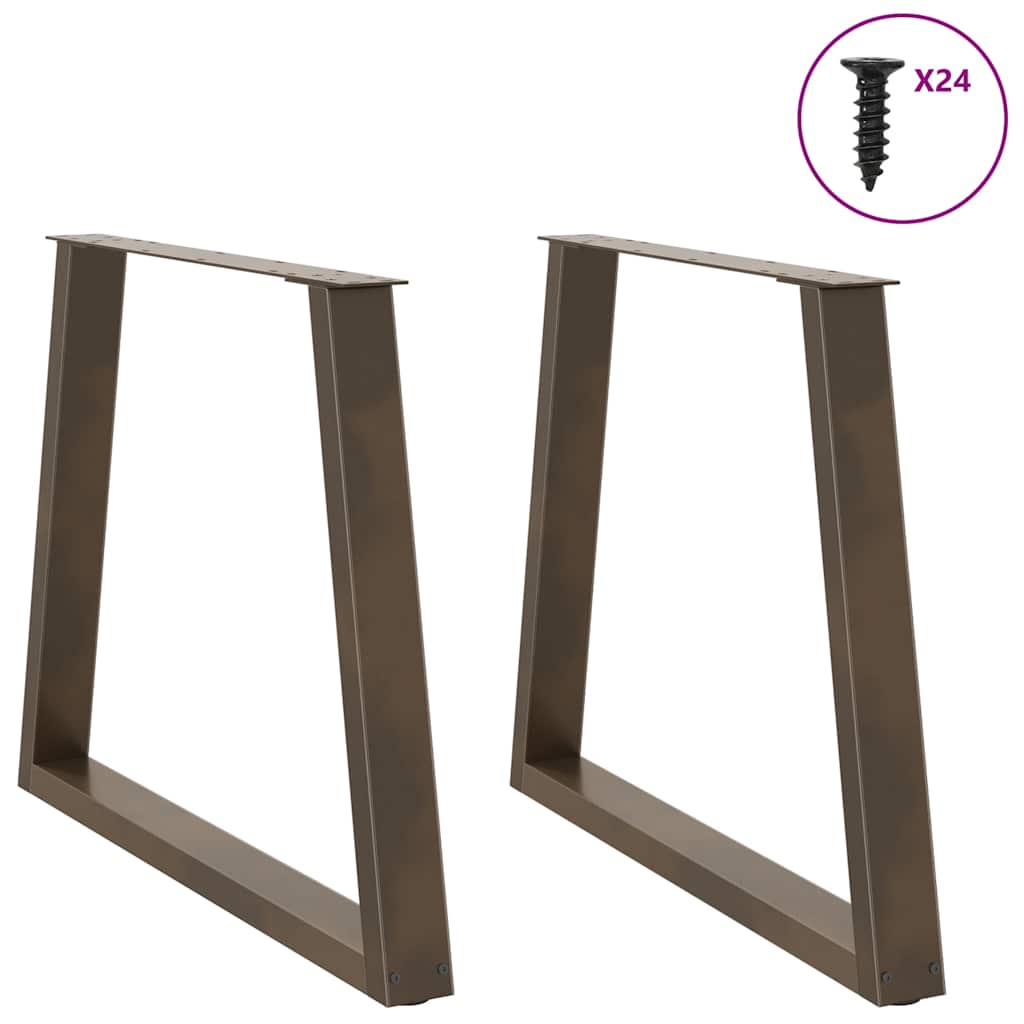 Maison Exclusive - Pieds de table à manger en forme de V 2 pièces Acier l 80 x (72-73,3) cm Acier - 3