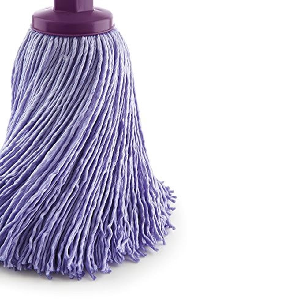 Mery, Set Cubo y Fregona Microfibra, Cubo Escurridor Automático y Ruedas, 14 L, Fregona Absorbente, Morado - 4