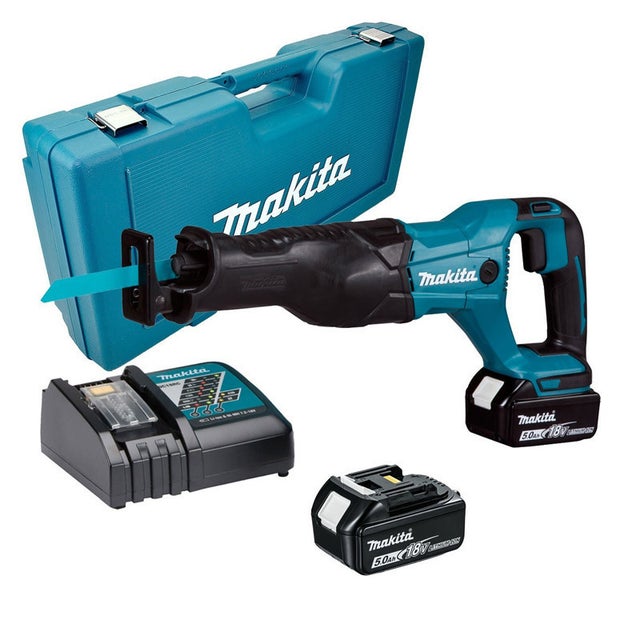 Scie sabre sans fil 18V LXT (2x5,0 Ah) dans coffret - MAKITA DJR186RTE