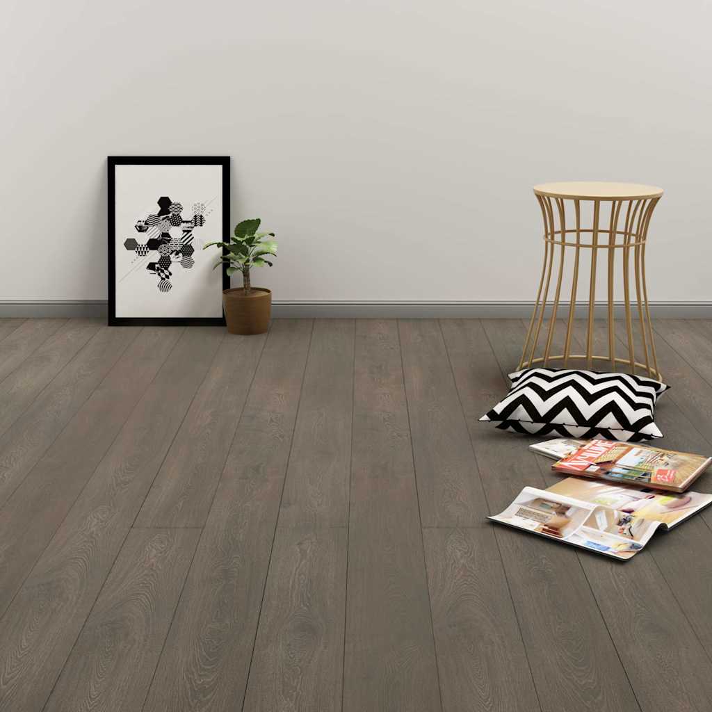 Vidaxl lamas para suelo pvc autoadhesivas 4,46 m² 3 mm gris y marrón
