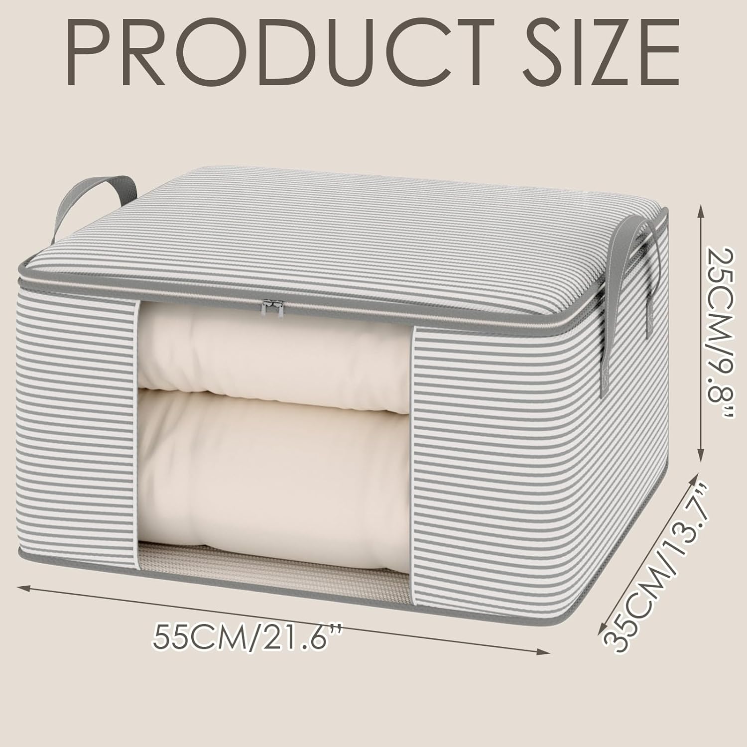 2 Sac de Rangement pour Couettes,Sac de Stockage Résistant avec Double Fermeture Éclair et Poignées Renforcées (55*35*25cm) - 2