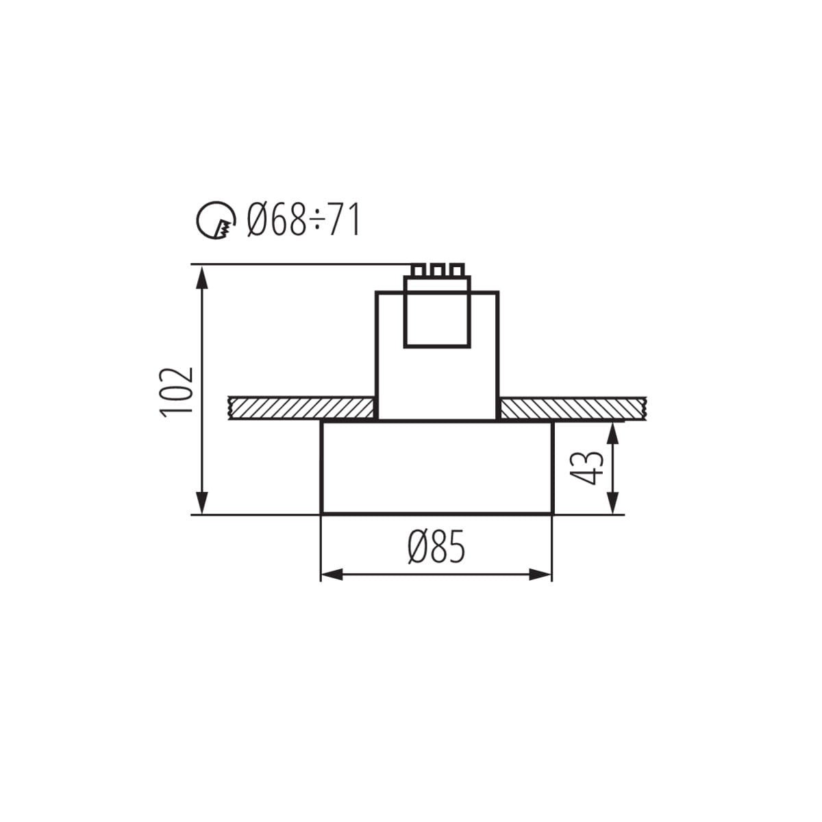 Plafonnier encastré GU10 – Aluminium noir/or – Ø85mm – Kanlux MINI RITI - 5