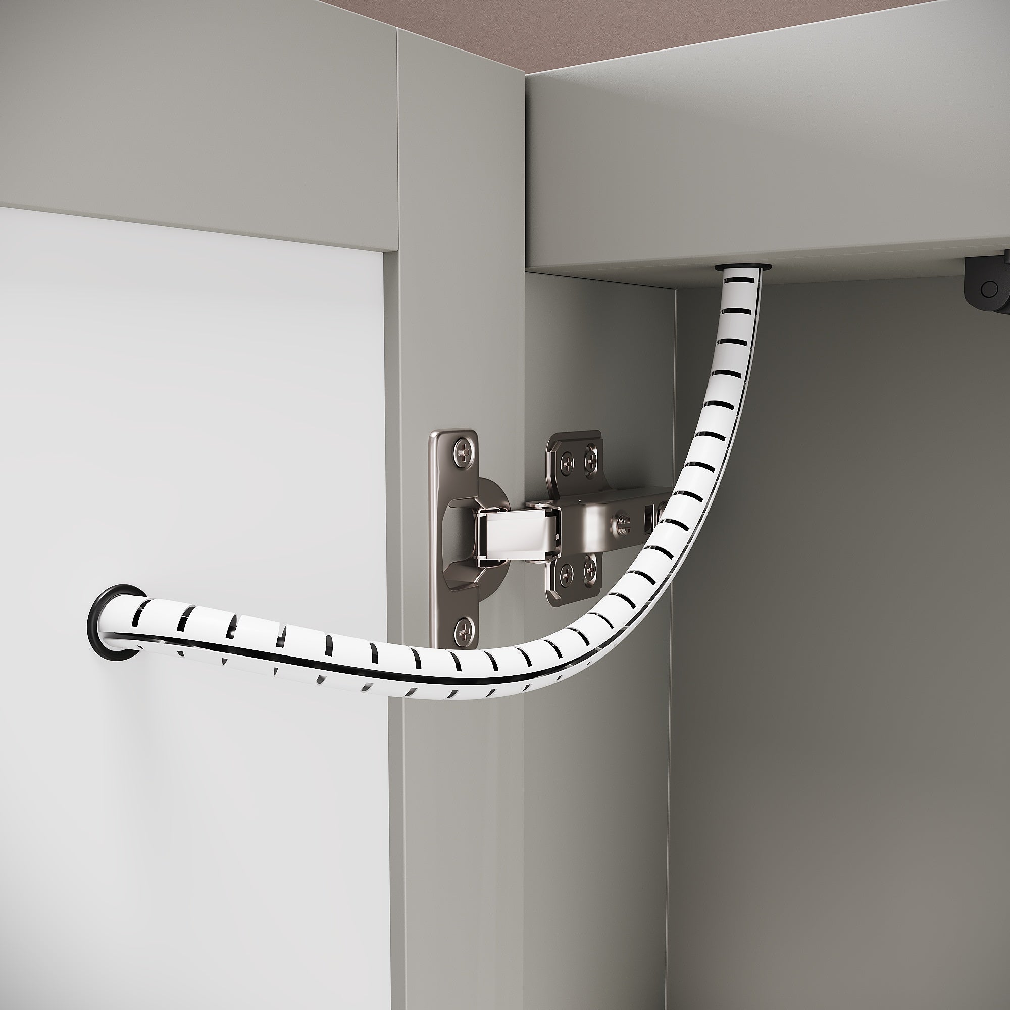 SIRHONA Grande Armadio Specchio 3 Ante Bagno 90x60x13cm, Specchio Anti-Appannamento Locale 3 Luci e Ampio Ripostiglio con Presa - Grigio Marocco - 4