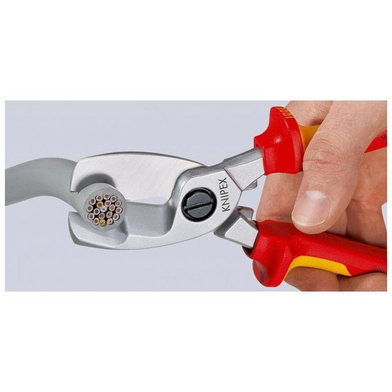 Coupe-câbles à double tranchant VDE, tête chromée, poignées à gaine en plastique, Long. : 200 mm - 3