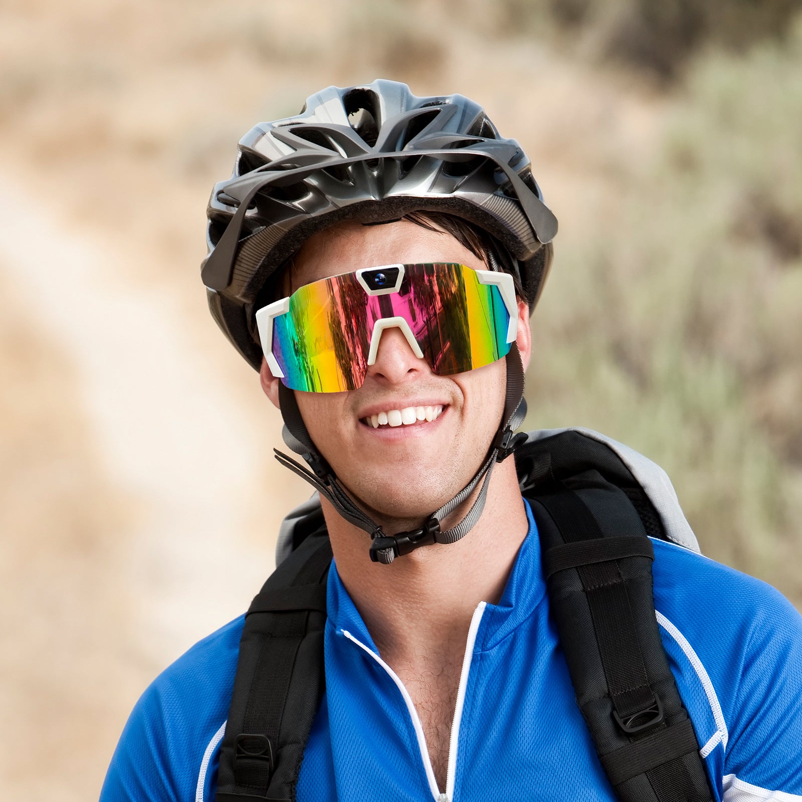 Lunettes de soleil sport avec caméra HD 1080P, cyclisme et surf, anti UV anti éblouissement, 64Go, enregistrement vidéo instantané - 9