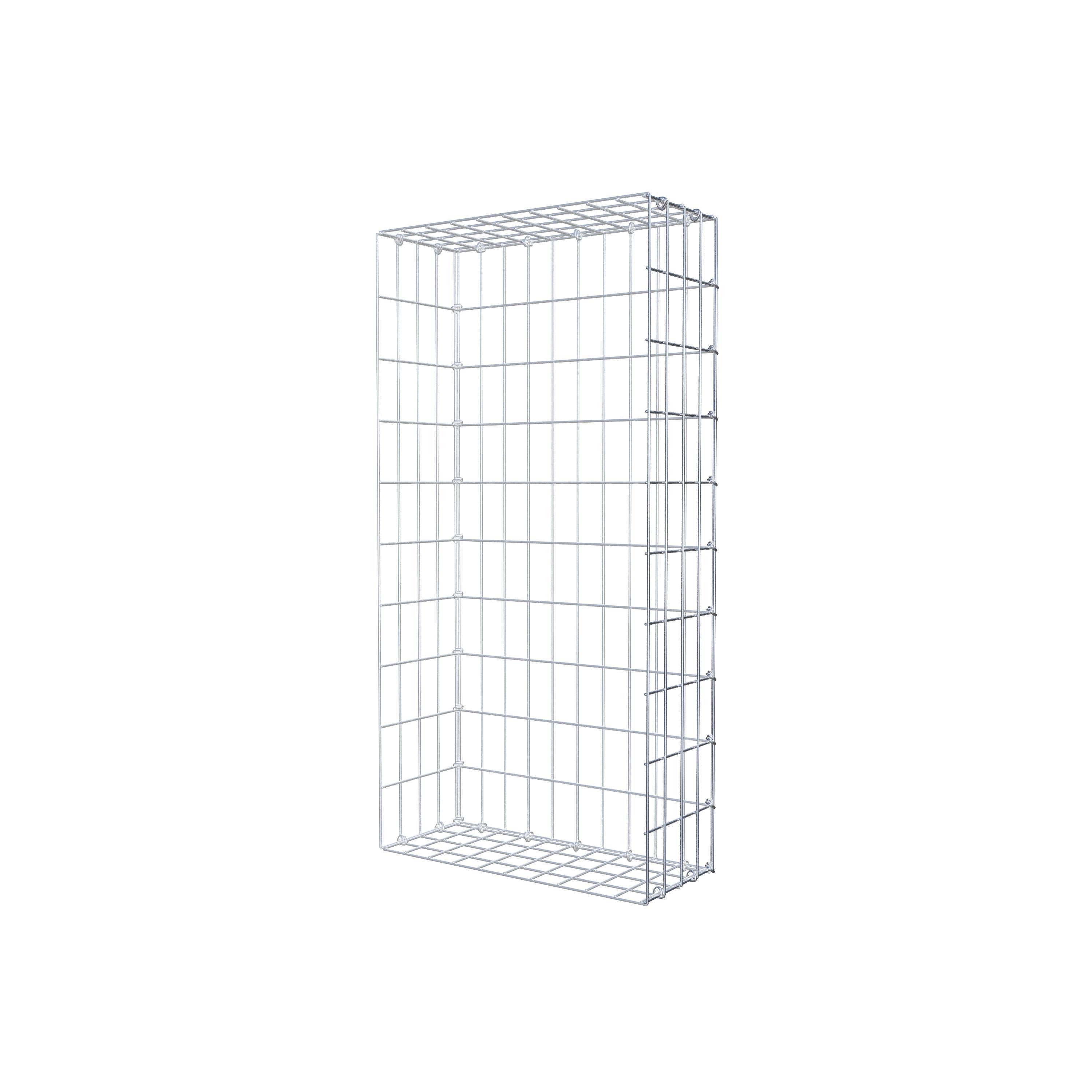 Gavión para alargar en acero galvanizado 100x20x50cm (LxAxP), malla 5 x 10cm, Anillo en C, sin rejilla frontal - 2