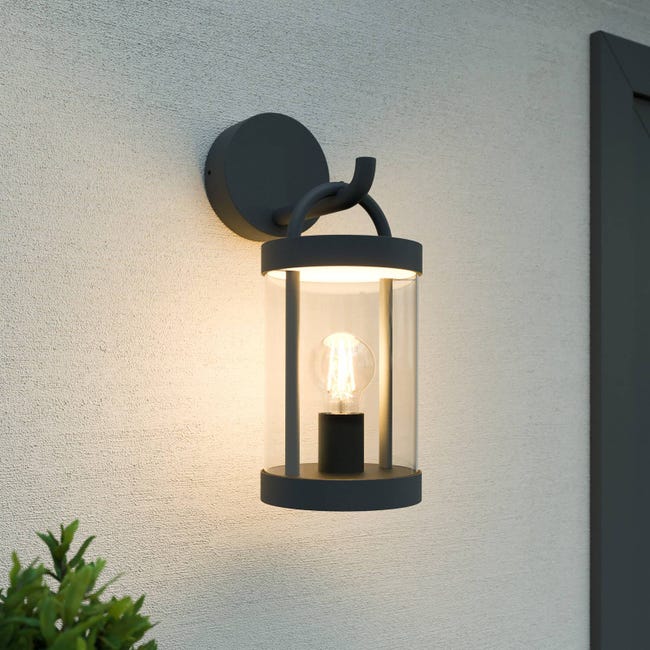 Lucande Applique a LED Luneo, nero/opal, vetro, 30 cm Lucande Applique a LED Luneo, nero/opal, vetro, 30 cm