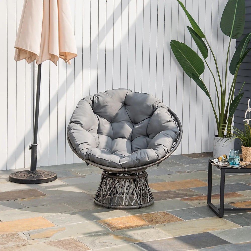 Fauteuil rond de jardin fauteuil papasan pivotant grand confort Ø 97 x ...