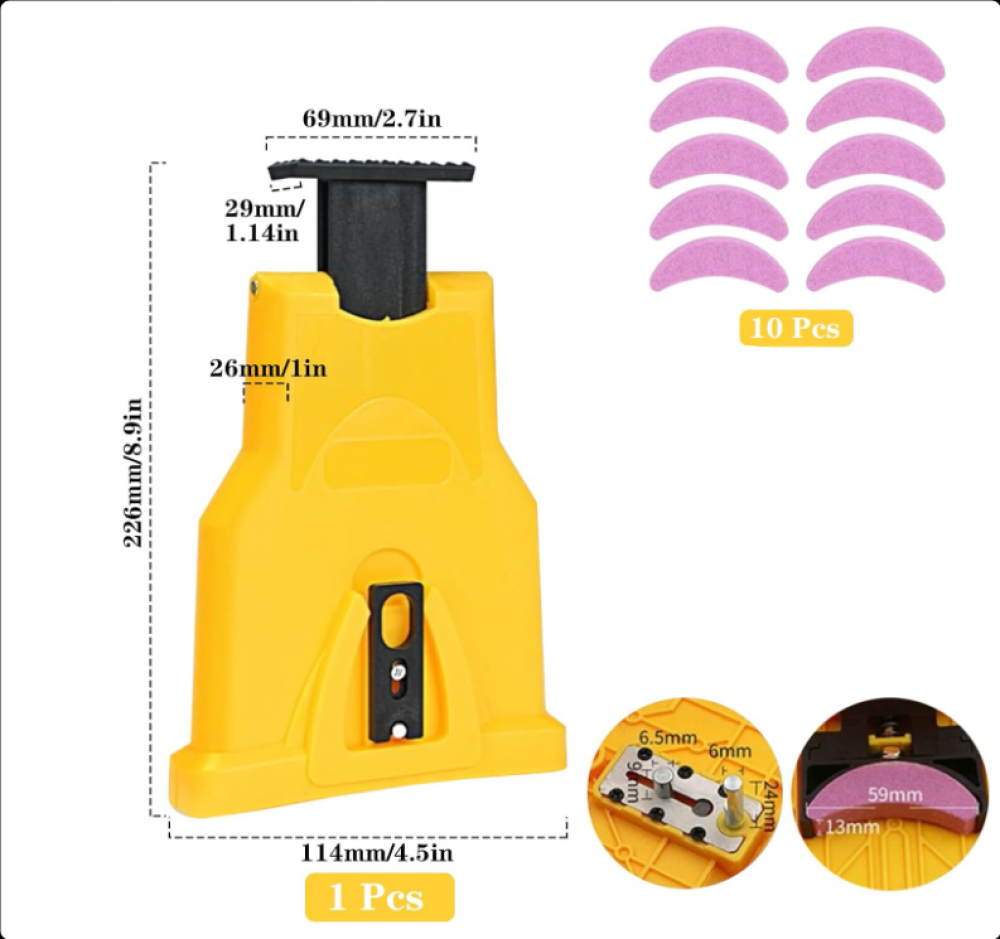 Affuteuse de Chaine Tronconneuse, Kit Affutage Chaine Tronçonneuse, Affûteur Portable Tronçonneuse avec 10 Pierres, Woodworking Quick Tools for Lumber - 2