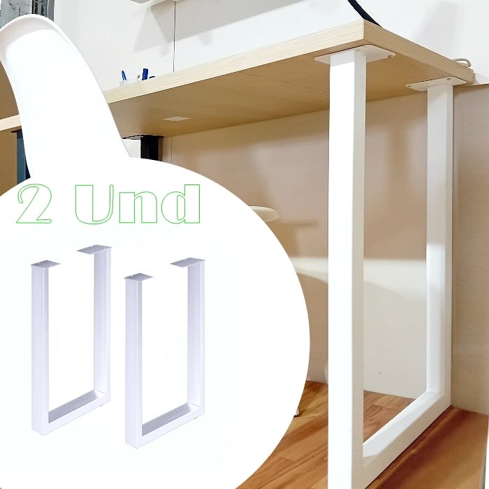 Monarka  Juego 2 Patas Para Mesas, (73 Cm Alto X 60 Cm Fondo) Metálicas, Para Escritorios, Encimeras. Md. Madrid. Color Blanco , Leroy Merlin