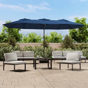 vidaXL Ombrellone a Doppia Testa Bianco Sabbia 316x145 cm