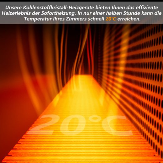 ZMH Aquecedor infravermelho de parede de 350W com eficiência energética e proteção contra sobreaquecimento para quarto/sala de estar - 8