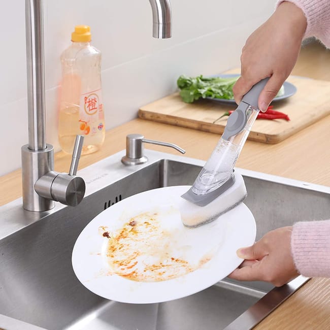 Spazzola Per Piatti Con Serbatoio, Spazzola Per Piatti Con Manico, Dispenser Di Sapone Multifunzione Per Pulire Cucina Piatti Pentole Lavello 4 Testine Di Ricambio Blu 74174159 Spazzola Per Piatti Con Serbatoio, Spazzola Per Piatti Con Manico, Dispenser Di Sapone Multifunzione Per Pulire Cucina Piatti Pentole Lavello 4 Testine Di Ricambio Blu 74174159