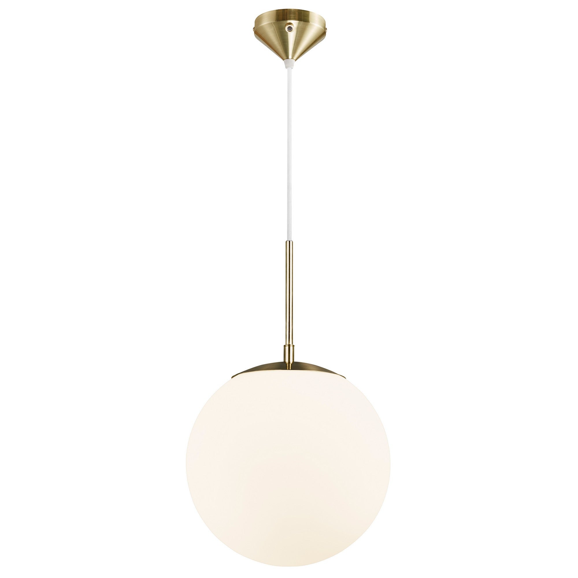 Lampada Da Scrivania Loop Oro LEOLUX - Abat-jour In Vetro Bianco E Struttura Dorata, Con Attacco E14