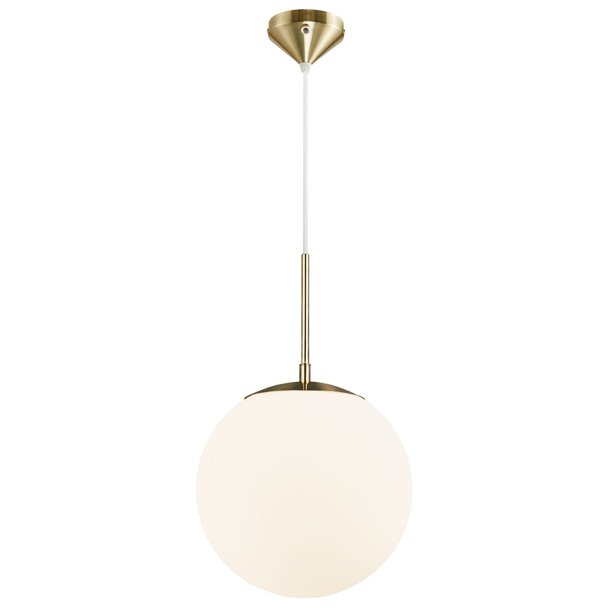 Lampada Da Scrivania Loop Oro LEOLUX - Abat-jour In Vetro Bianco E Struttura Dorata, Con Attacco E14