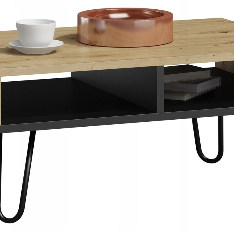 Ława stolik kawowy DORA artisan czarny loft retro