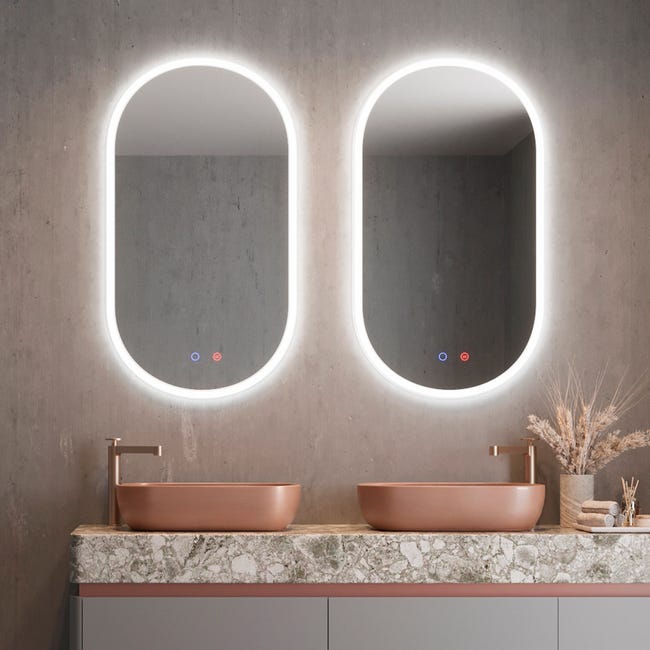 LEDIMEX - Espejo 50x90cm Baño con Luz LED y Antivaho | Espejo ...