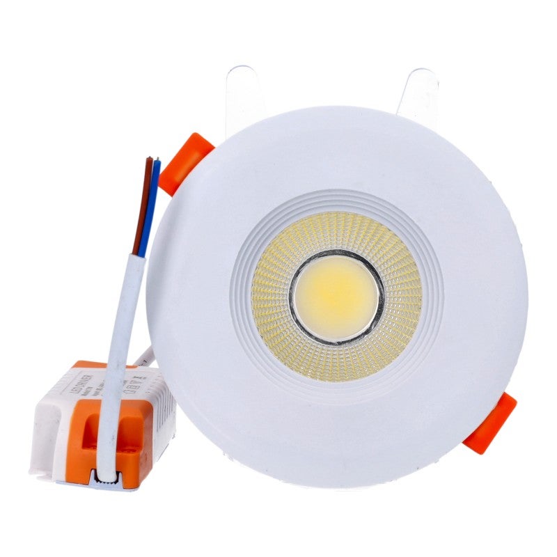 Downlight led COB 7W okrągły wpuszczany biały, chłodne światło 6000K