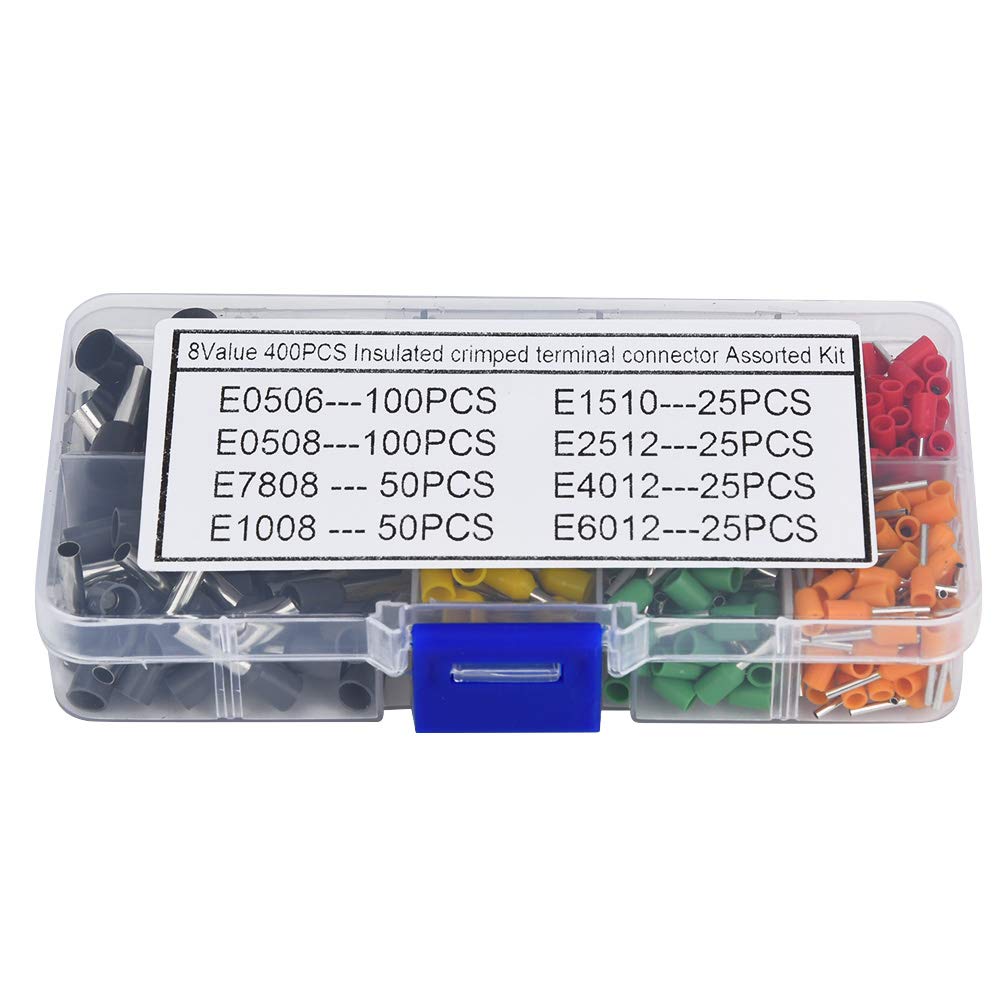 400 pezzi terminale a crimpare in rame stagnato con terminale terminale in PVC isolatore perno kit br> - 2