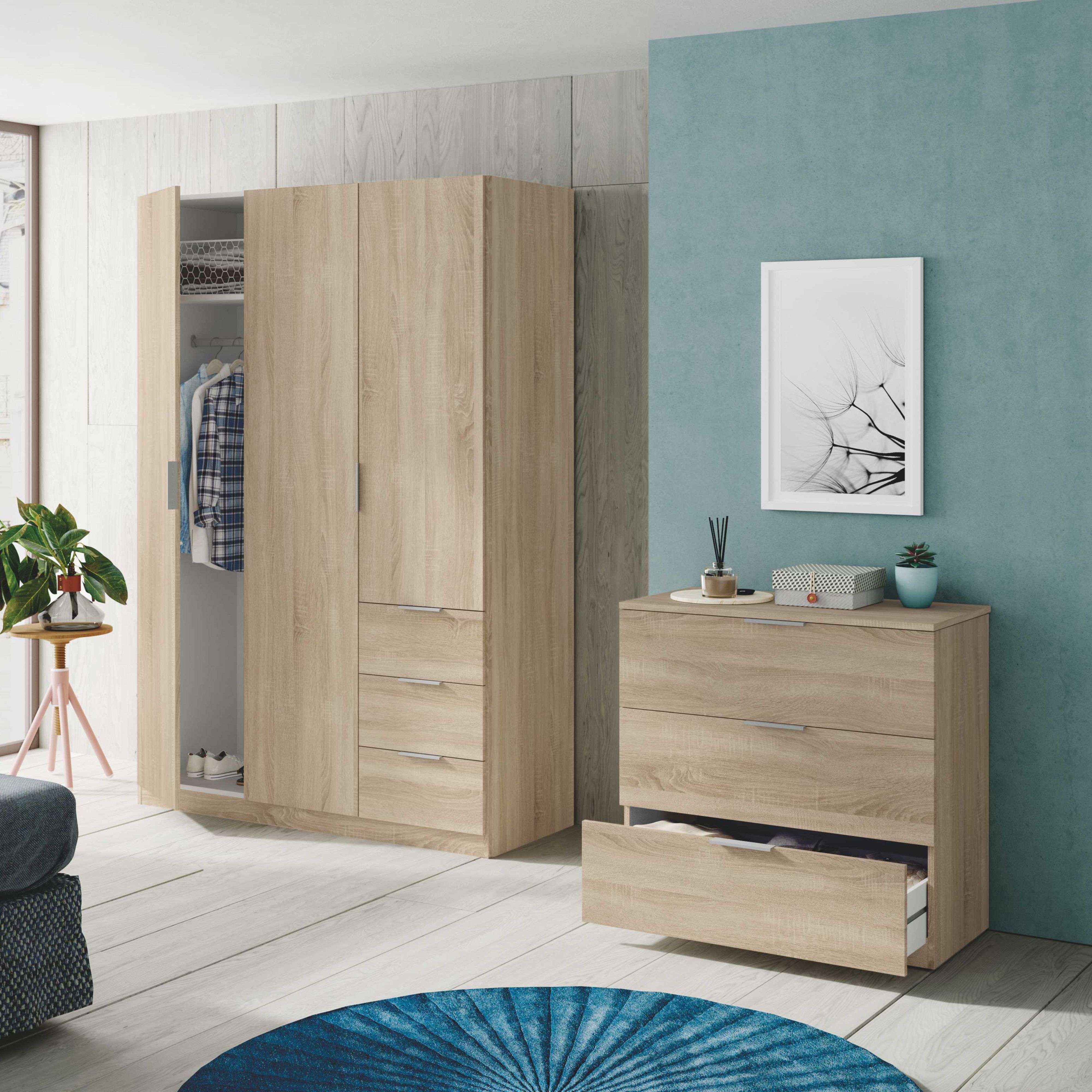 Low Cost Commode 3 Tiroirs Chêne Canadien 77 x 80 x 38 cm - 7