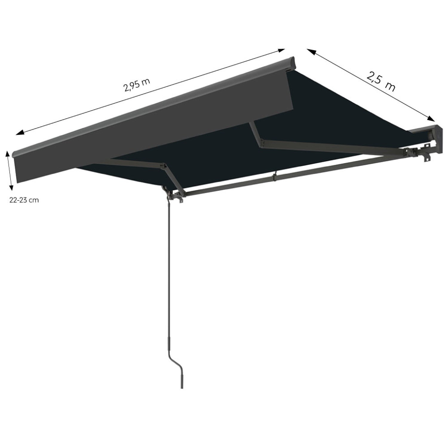 LOZIO Toldo motorizado 295 x 25 m em alumínio com lona cinza - 6
