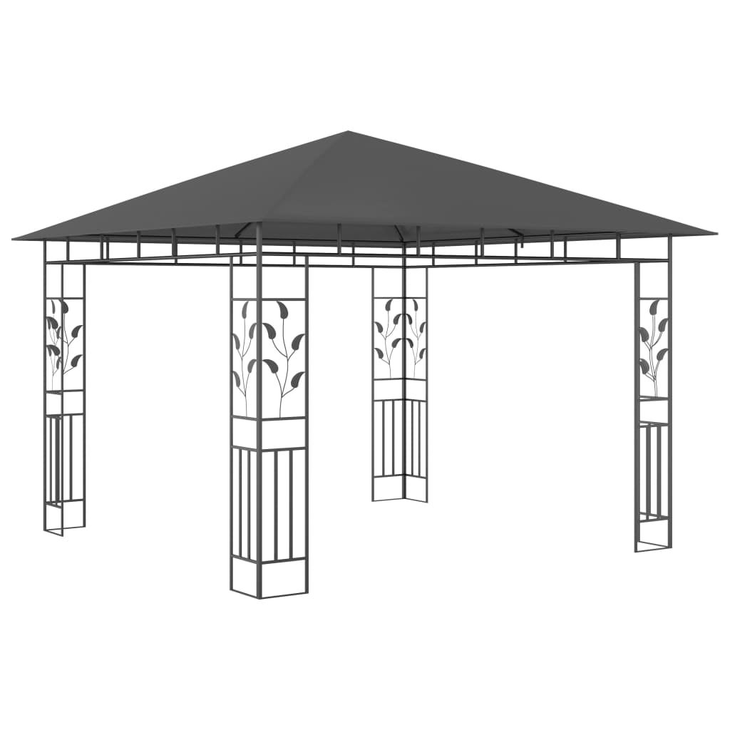Tonnelle de jardin avec moustiquaire 3x3x2,73 m Anthracite 180 g/m² CFW866586 - 2