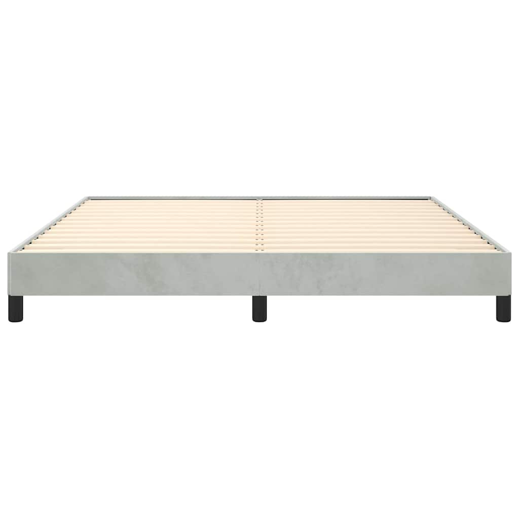 Cadre de lit sans matelas, gris clair, California, velours - 6