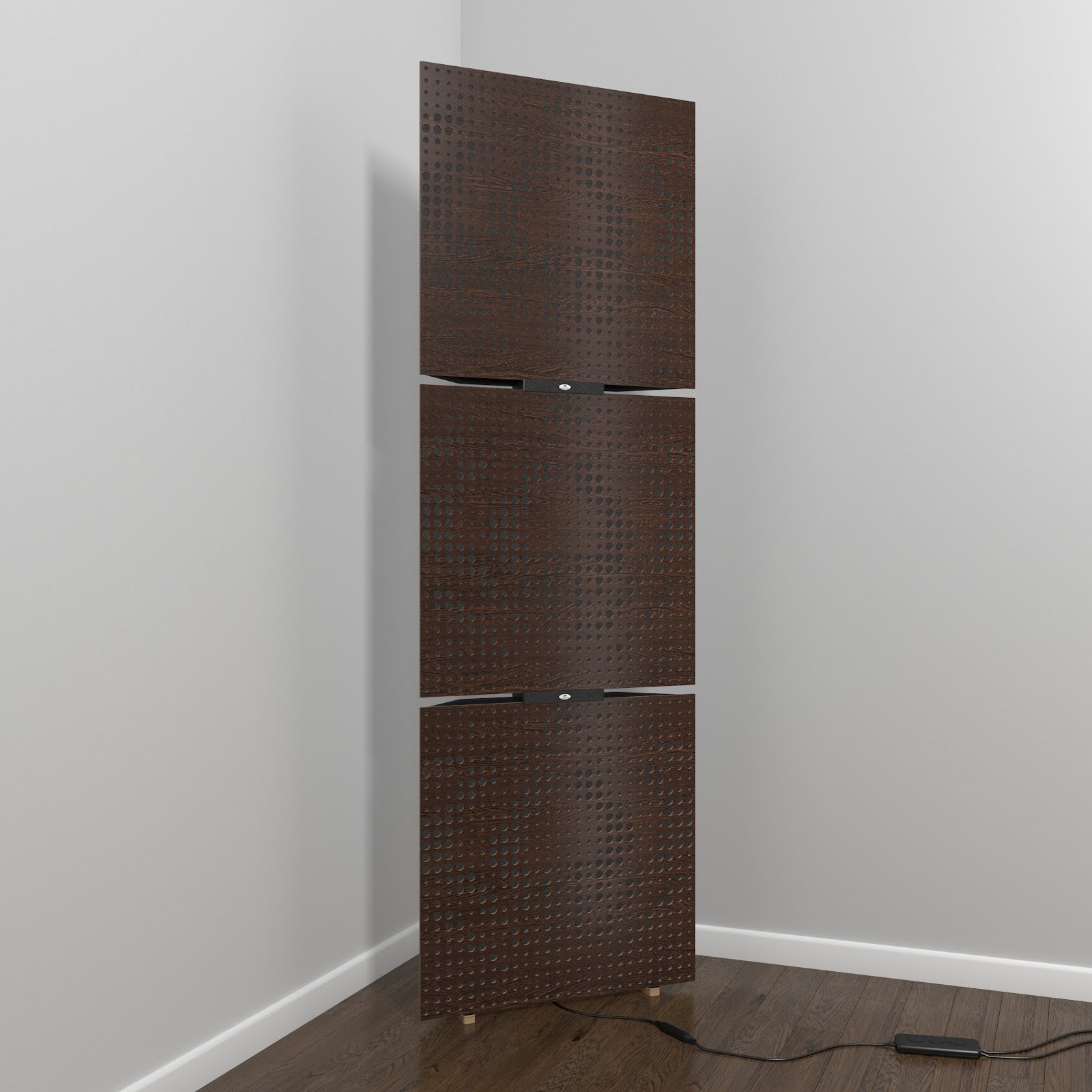 Lot de 3 Pièges à basses UNIVERSE avec support de sol et rétroéclairage LED 150x50x10 cm -MDF perforé laminé et mousse acoustique -Wengé - 2