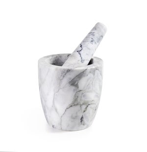 Mortaio E Pestello In Granito 17 Cm - Per Erbe, Noci, Spezie, Grigio