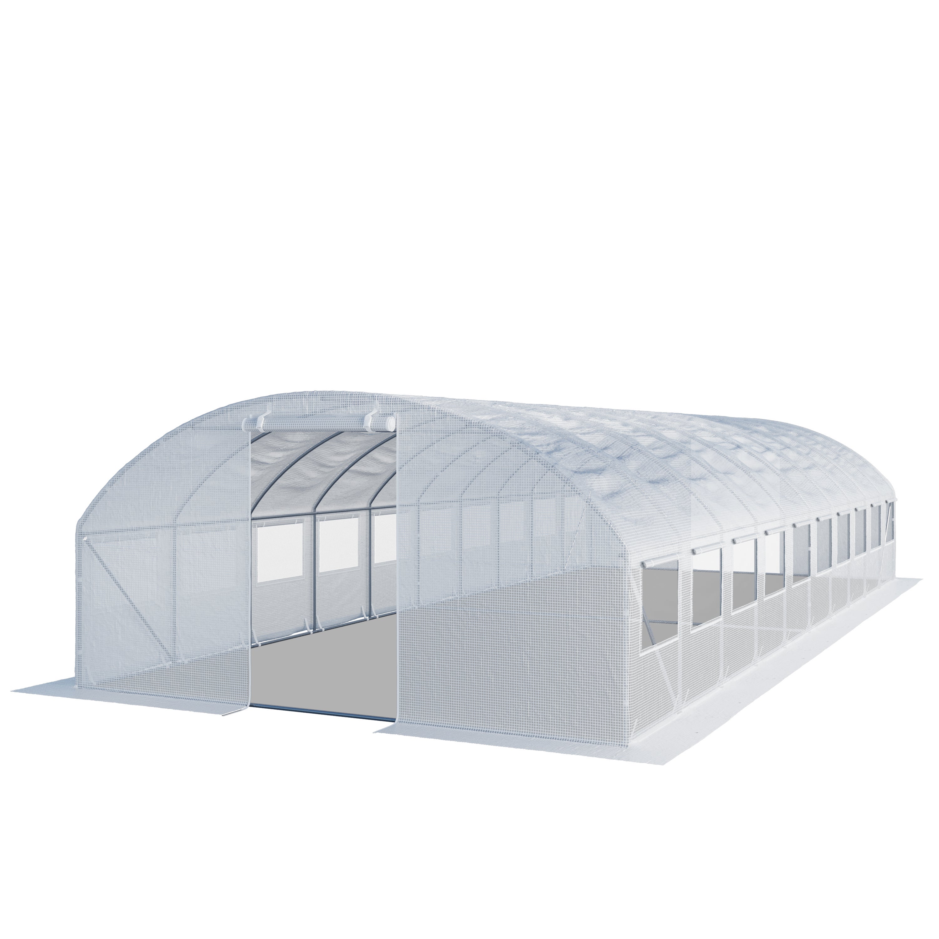 TOOLPORT Tunel foliowy Szklarnia foliowa 4x10m z oknami - Plandeka PE o gramaturze 180g/m² biały przezroczysta