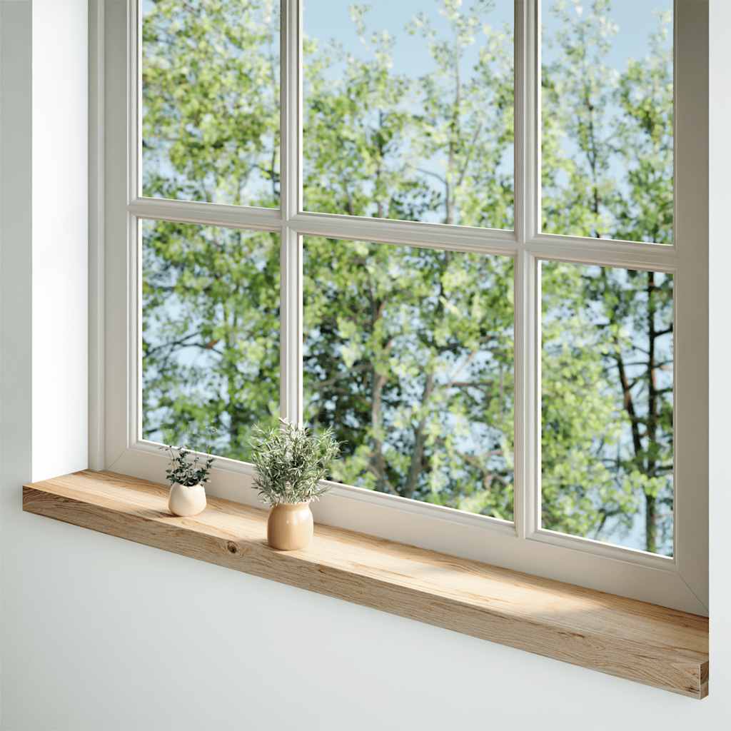 Pack 2 uds alféizares de ventana | repisa de ventana madera maciza roble sin tratar cfw32205