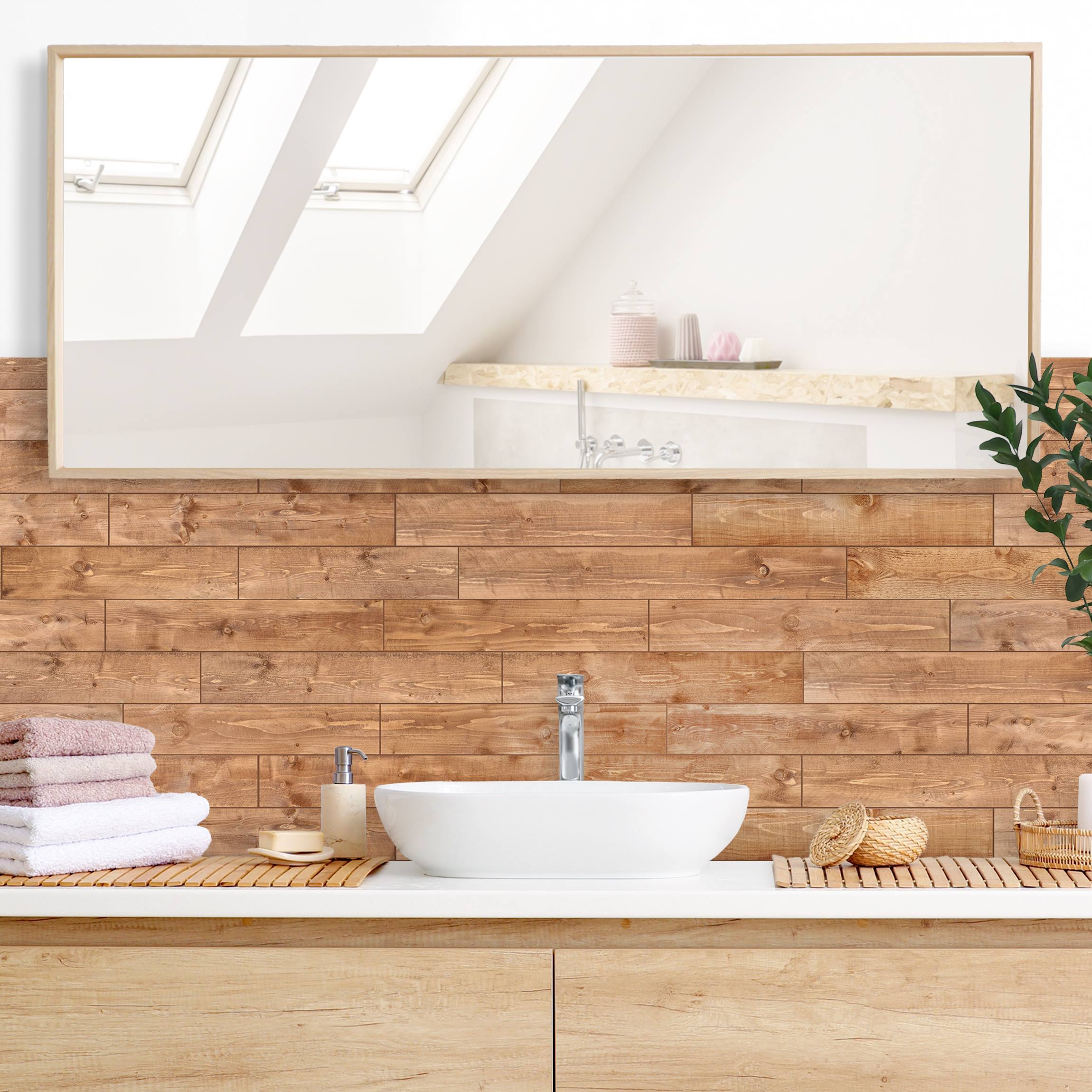 Revestimiento de pared para baño - wooden parquet 300 x 80 cm