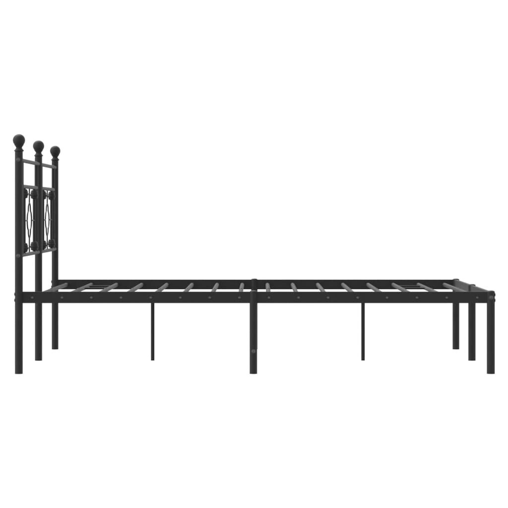 Estructura cama sin colchón con cabecero metal negro 140x200 cm vidaXL - 6