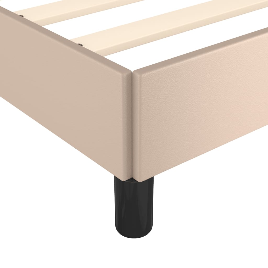 Cadre de lit sans matelas cappuccino 200 x 200 cm en similicuir - 8