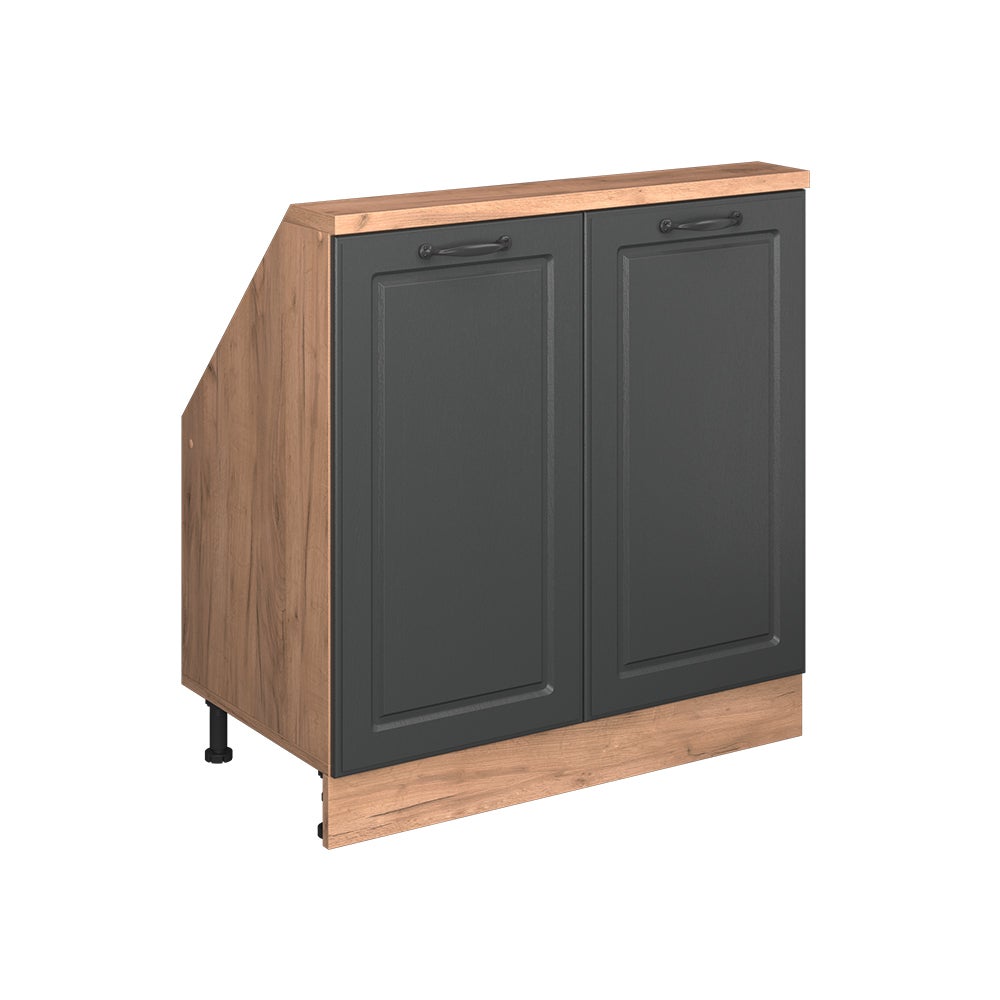 Vicco Szafka kuchenna na dach skośny R-Line, Antracytowy domek wiejski, 80 cm z 2 drzwiami