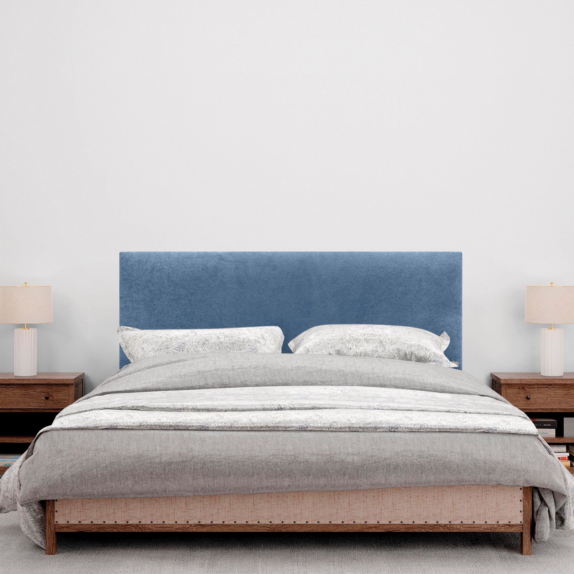 DHOME Cabecero de Tela AQUALINE Liso cabeceros Cabezal tapizado Cama Lujo (Tela Azul, 135cm (Camas 120/135/140)) - 4