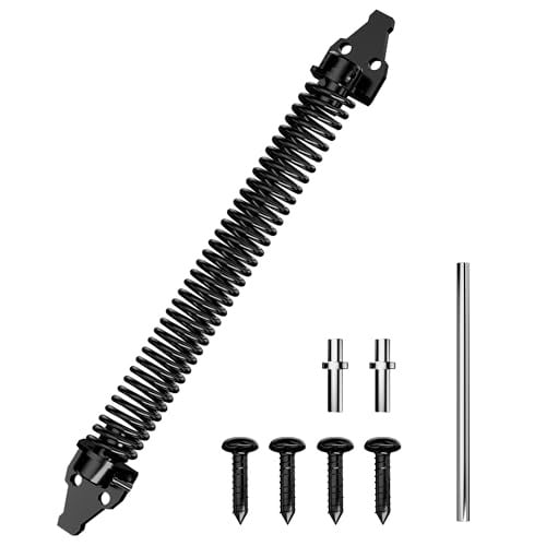 Samozamykająca się sprężyna bramy, 36 cm, sprężyna zatrzasku bramy z regulowanym narzędziem, do ogrodzenia winylowego, stal węglowa