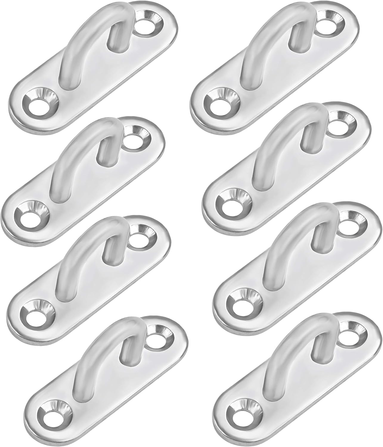 Set 20 Piezas: Placas Ojo Y Mosquetones De Acero Inoxidable M5 - Para Colgar En Pared O Techo