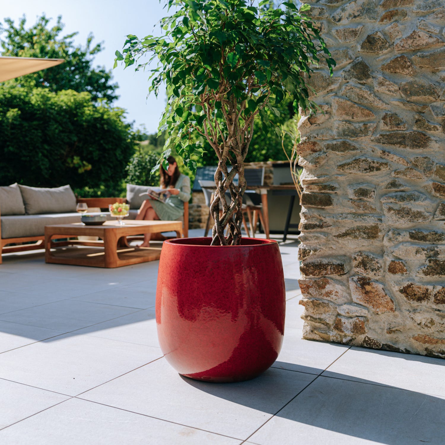 Pot Grande Taille D ext rieur SOCRATE 40x49cm Rouge Tropical Fait Main pot-grande-taille-d-ext-rieur-socrate-40x49cm-rouge-tropical-fait-main