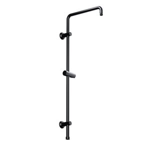 Bras de douche avec bride, bras de douche de rechange mural de 25 cm, noir mat