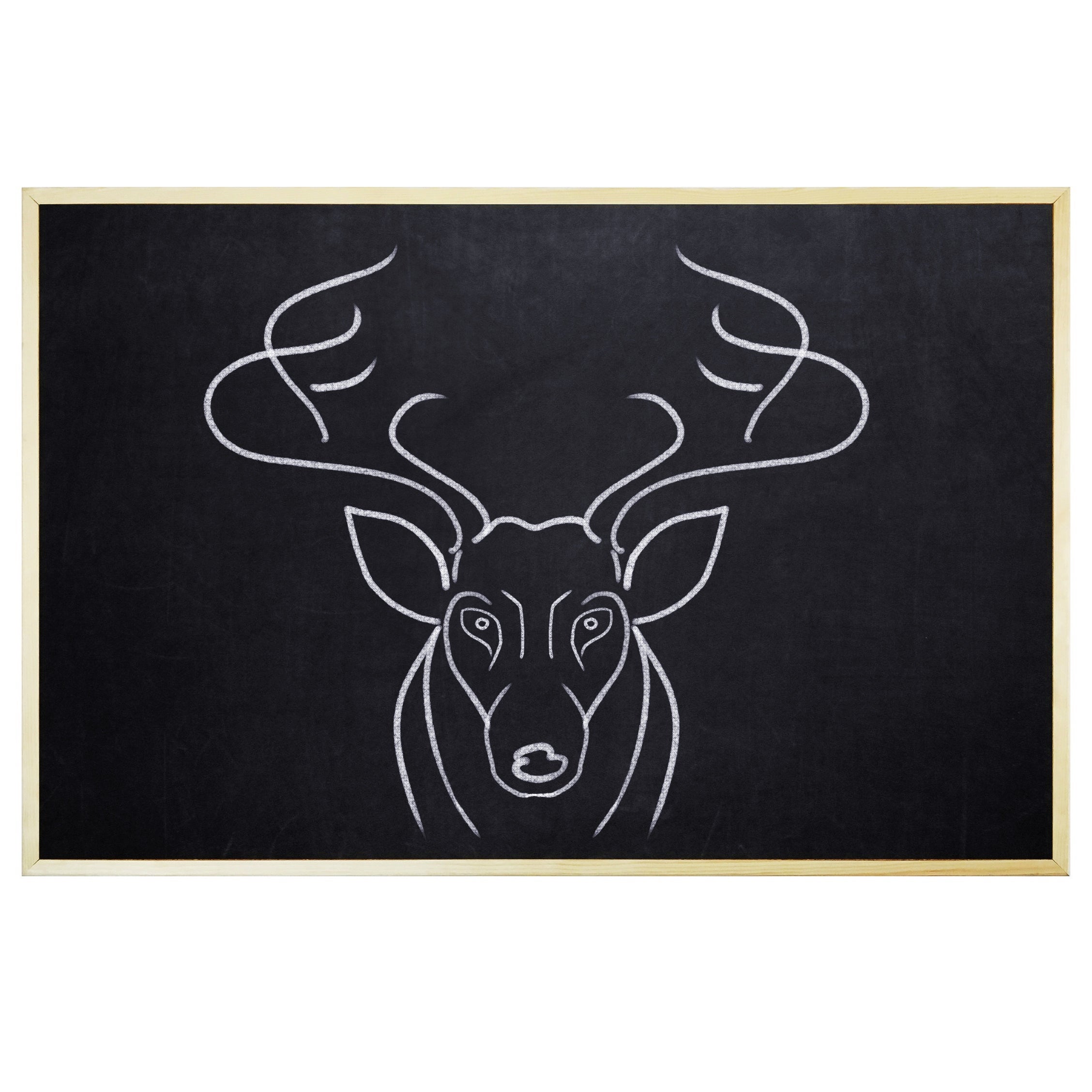 Creative Home 80x60 cm Tableau Craie Noir Ardoise Mural | Effaceur Brosse + Stylo + Kit Suspension Incluses | Panneau Bureau, Cuisine, Chambre, Ecole - 5