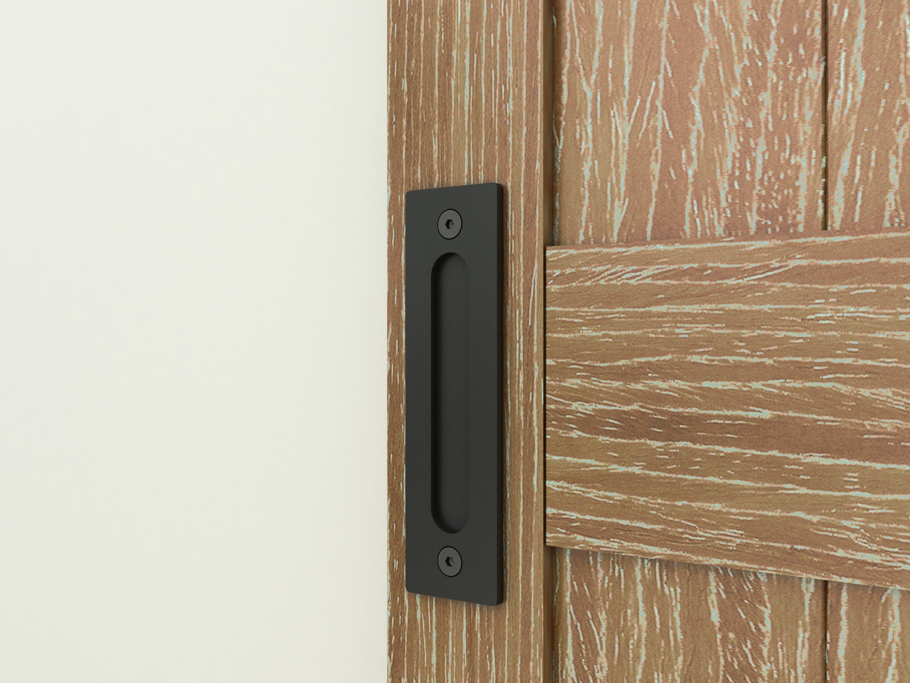 Kit porte coulissante en bois Grange oak acier MDF + rail H.206 x l.77 cm, SCHULTE, double amortisseur, porte coulissante intérieure en bois - 8