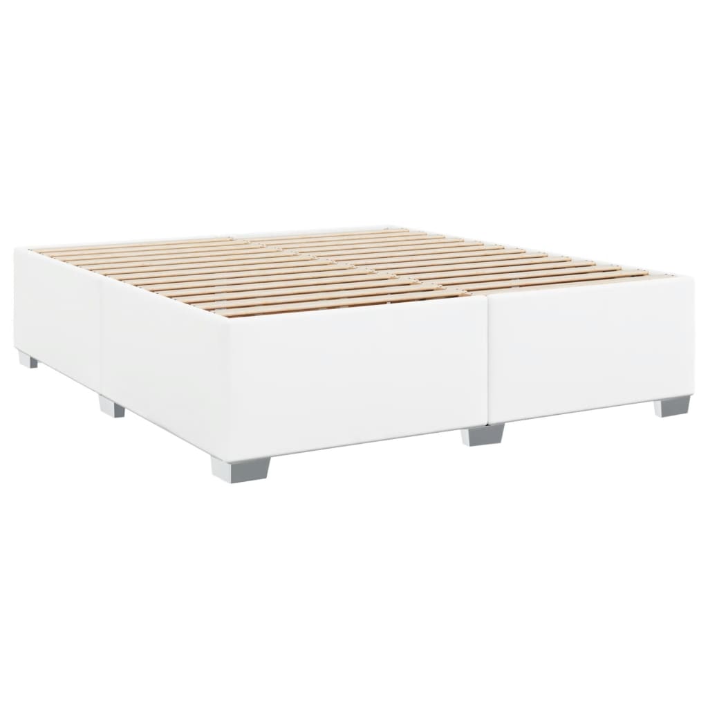 Cadre de lit sans matelas en similicuir blanc pour la chambre, 180 × 200 cm - 3