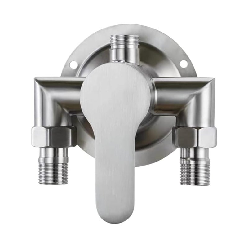 Bateria natryskowa ścienna ze stali nierdzewnej 304, wylewka górna, wykończenie szczotkowane