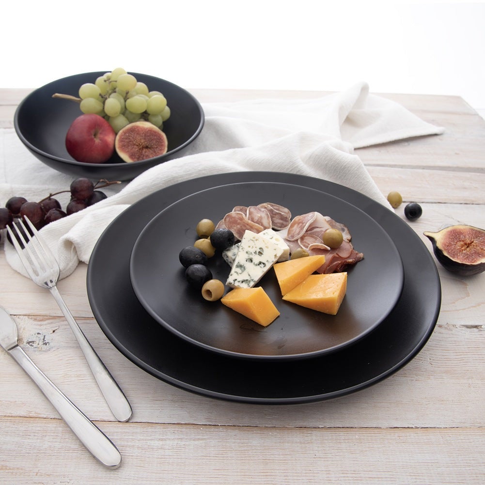 Talerz obiadowy głęboki ceramiczny czarny 20,5 cm, 800 ml - 3