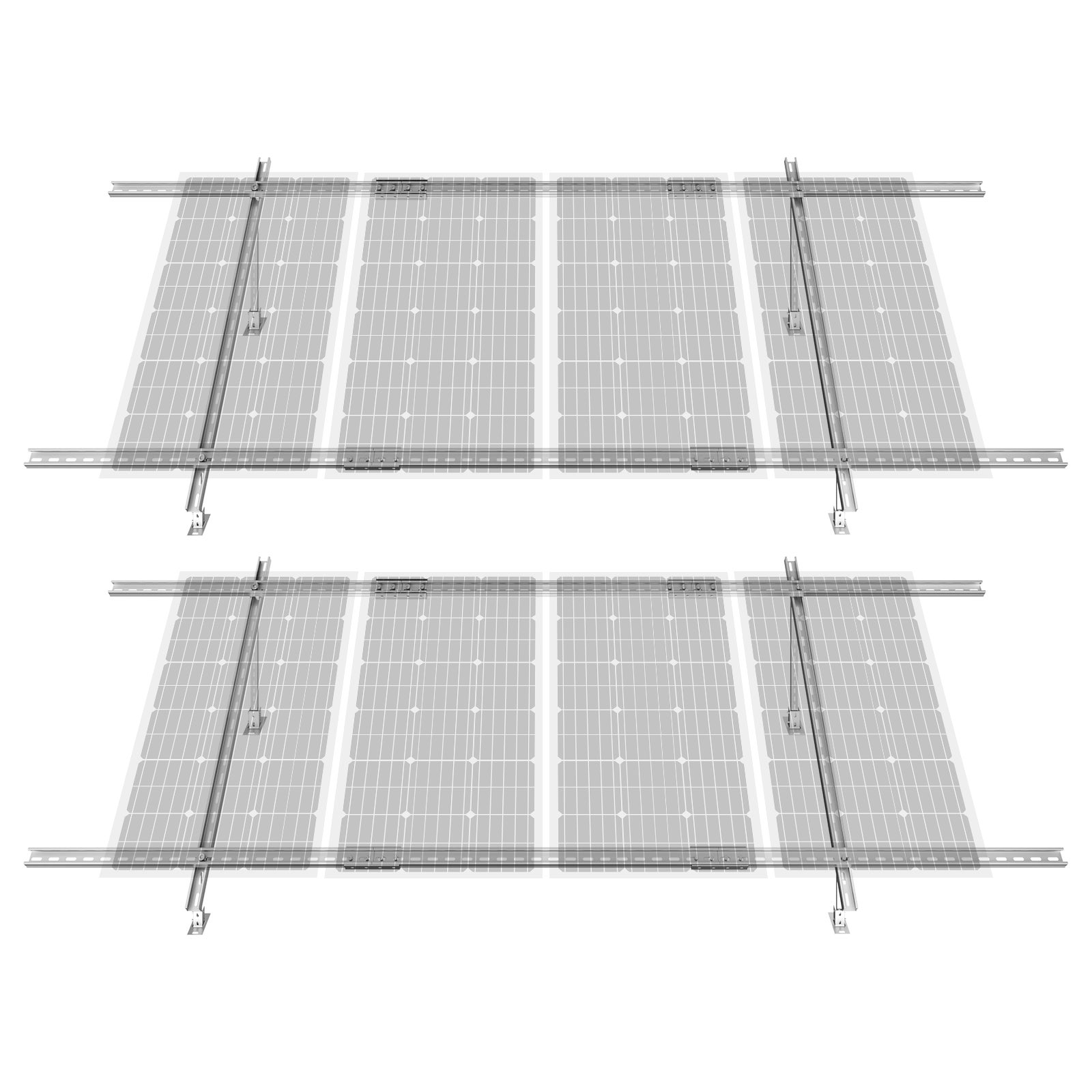 Zestaw 2 uchwytów na moduły słoneczne, uchwyty na panele słoneczne, regulacja 30-60°, 150 kg VEVOR