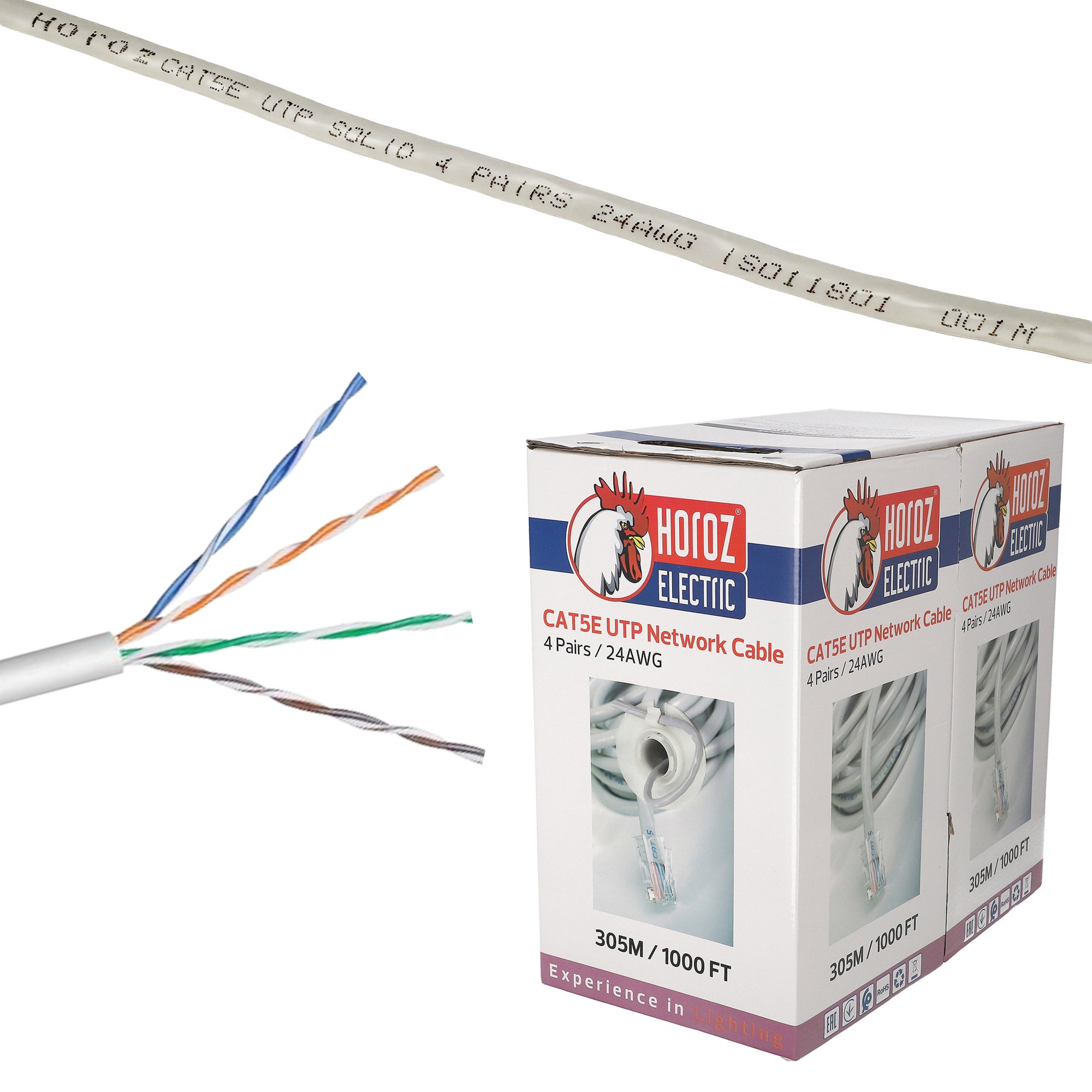 Kabel UTP kabel LAN przewód sieciowy skrętka CAT5e 1 Gb/s 100 MHz / 24 AWG 50m HOROZ