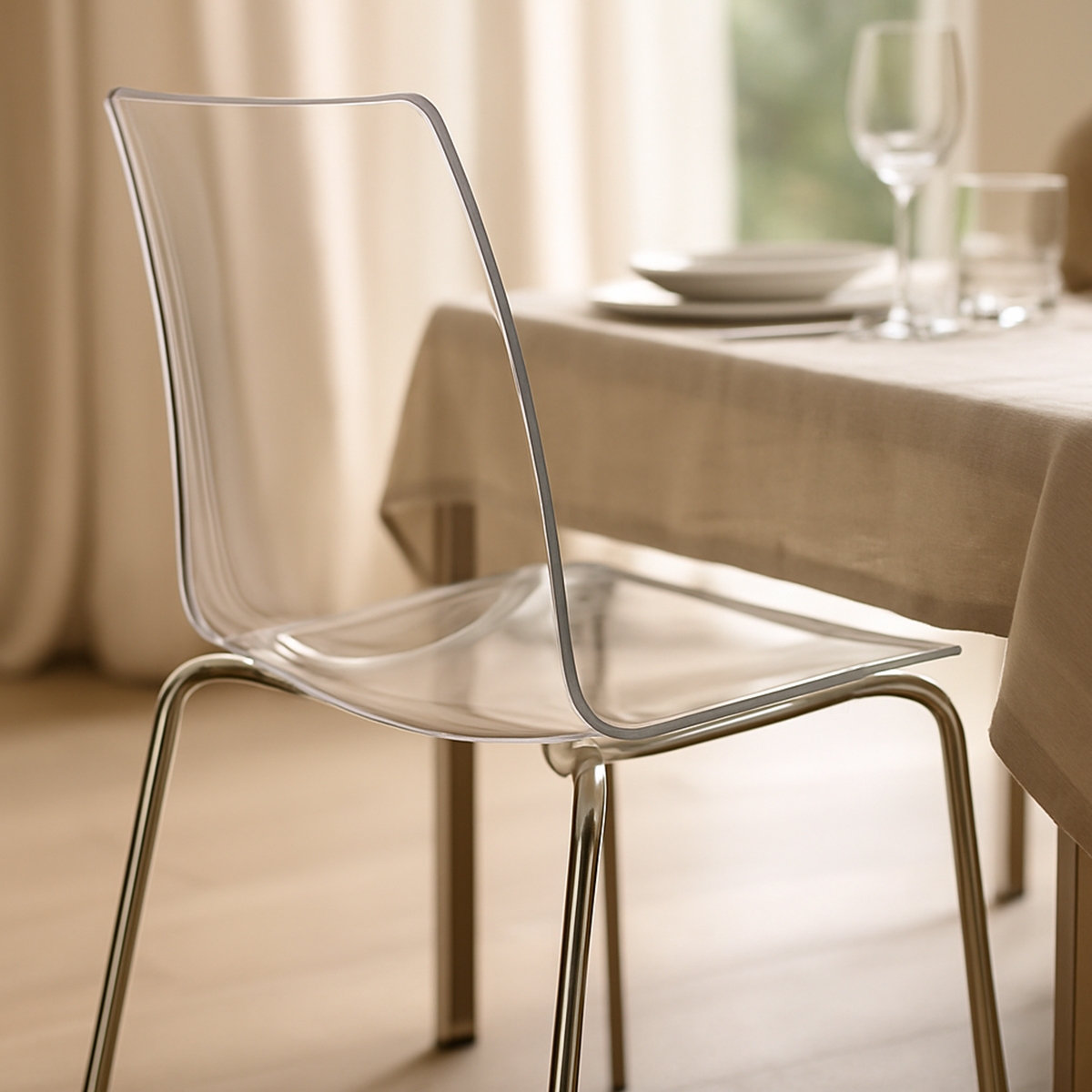 Sedie bar cucina gambe acciaio impilabile Lollipop Grand Soleil - Trasparente - 4